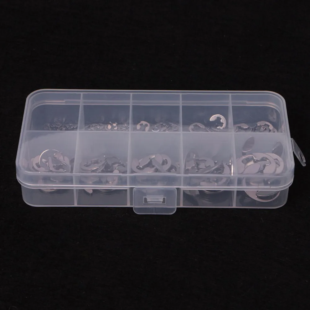 120PCS 1.5mm-10mm E-Clip Assortment Kit Stainless Steel Retaining Circlip Set Washers And Gaskets | Обустройство дома