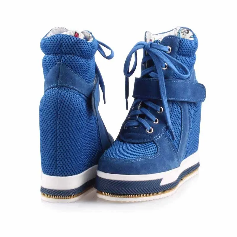 Новинка 2016 лидер продаж сетчатые дышащие туфли на высоком каблуке со скрытой