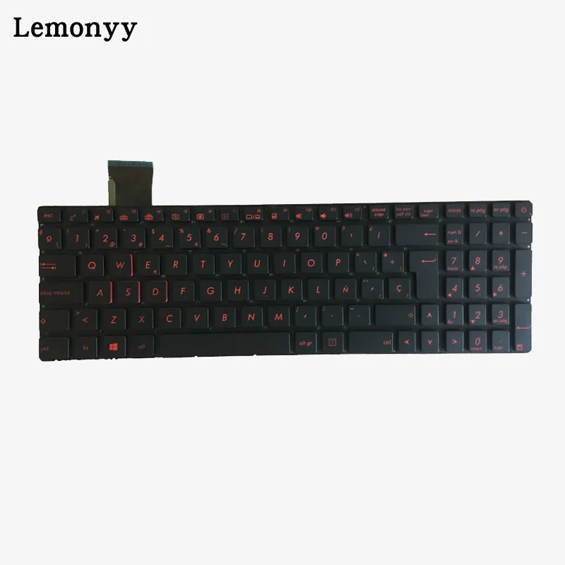 Испанский для ASUS GL552 GL552J GL552JX GL552V GL552VL GL552VW N552VW N552VX G771JM G771JW SP красный Клавиатура ноутбука с подсветкой