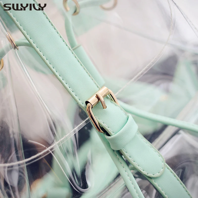 Модный женский рюкзак SWYIVY из ПВХ прозрачная сумка на плечо Новинка лета 2019