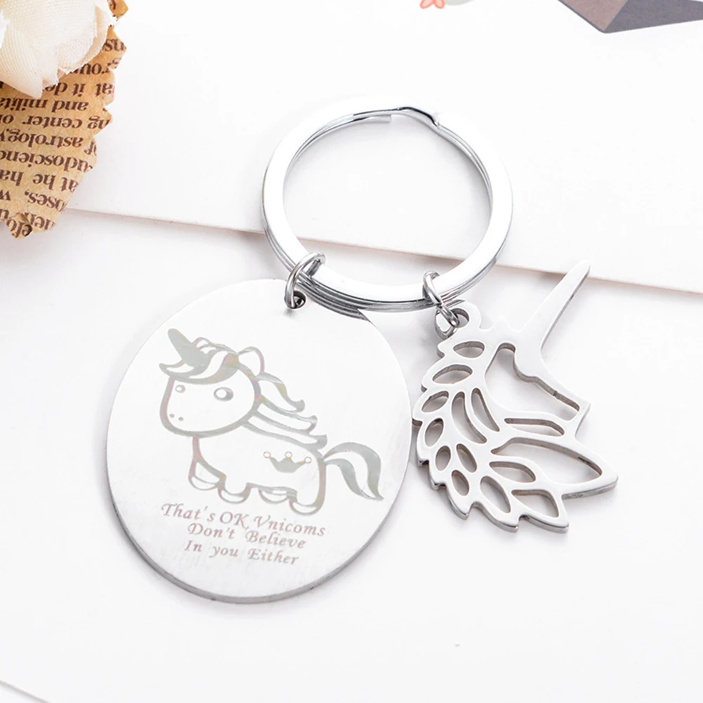 Модные полые единорог кулон письма Вырезка брелок сумка завесы брелок|keyring fashion|key
