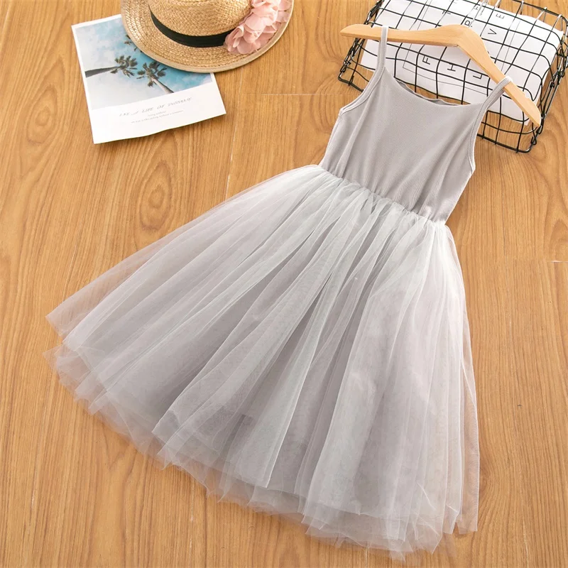 Girls Summer Dress Casual Style Baby Girl Clothes Children Cotton A-line Birthday Party Princess Mesh Vest Ballet Tutu Dresses | Детская