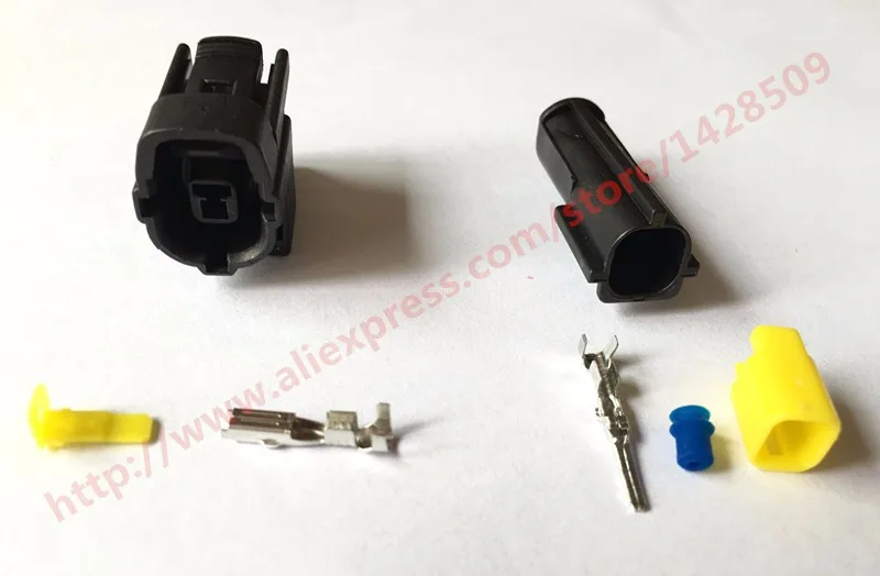 

5 Set 1 pin way Tyco AMP male female waterproof wire Denso connector auto electrical plug 174879-2 174877-2