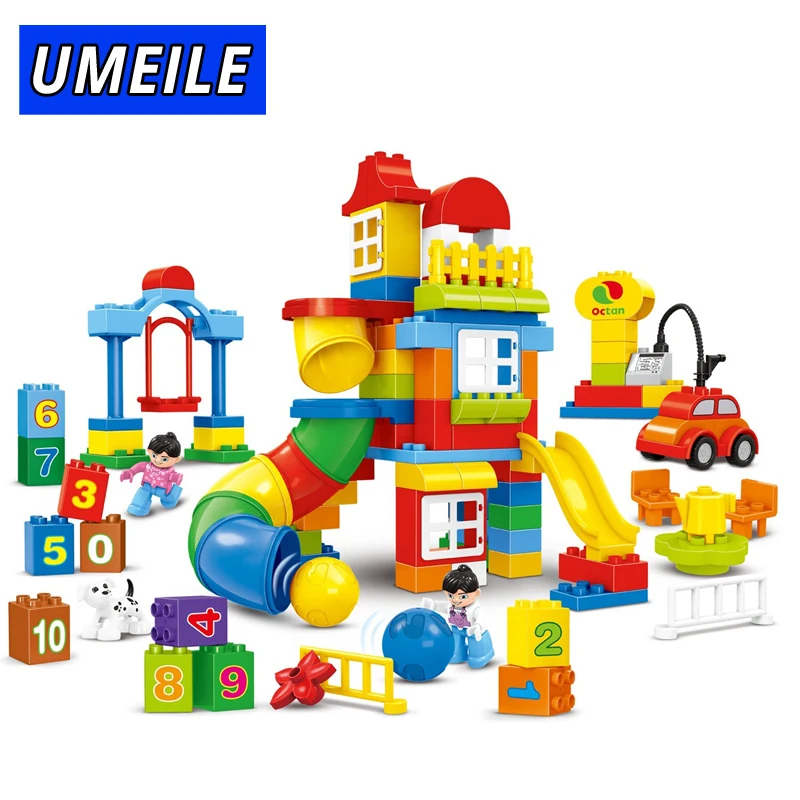 UMEILE 130 шт. строительный блок парк развлечений образовательный номер слайд DIY