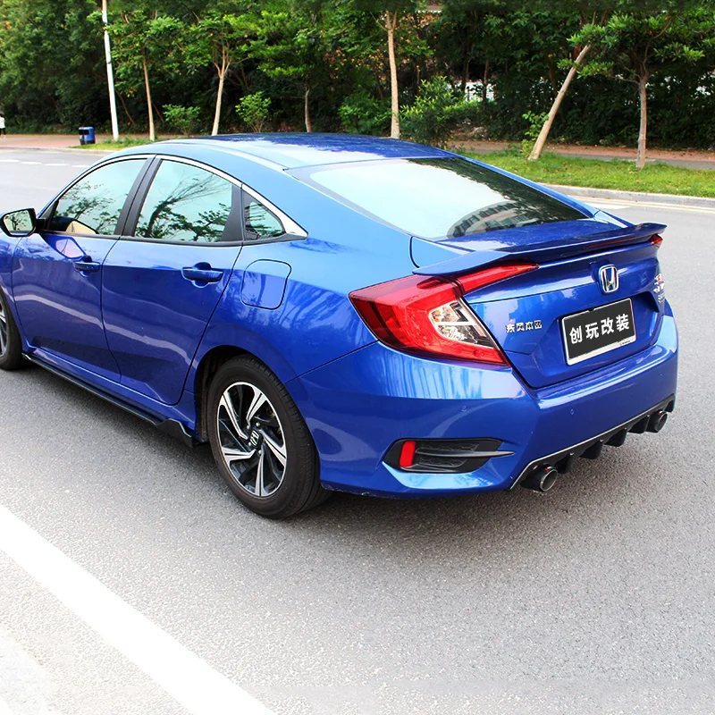 Задний спойлер Подходит для Honda Civic 2016 2017 10th поколение автомобильные аксессуары ABS