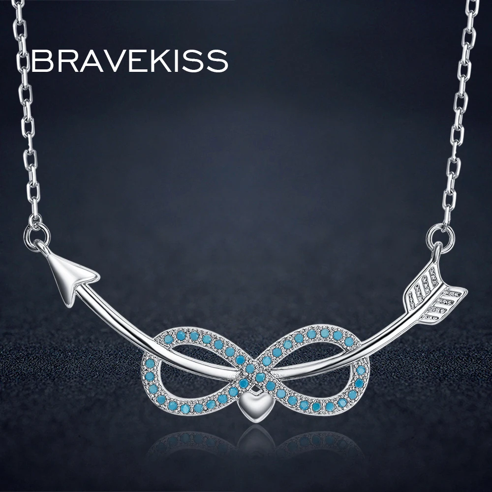 BRAVEKISS ожерелья с кулоном в виде стрелы любовь сердце бесконечность цепочка звено