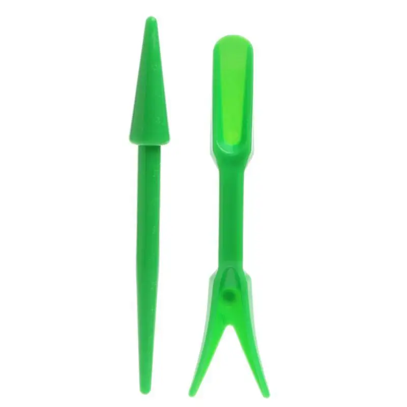 NEW 2pcs Plastic Garden Seeds Widger Seedlings Dibber Transplanting Planting Tools(Random Color