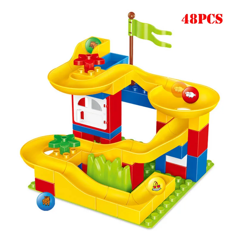 Красочные мрамор бег лабиринт Шариковая дорожка строительные блоки пластиковая