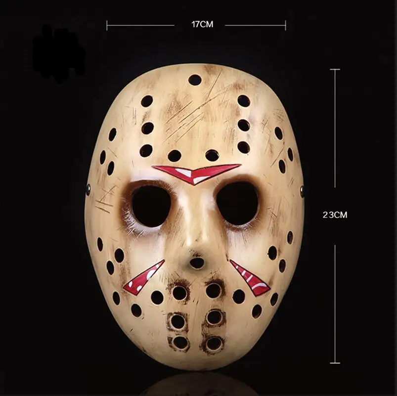 Khaki Высококачественная маска Джейсона из смолы Voorhees Freddy, хоккейные маскарадные вечерние маски, маскарадные маски на Хэллоуин для взрослых, Вечерние Маски - Цвет: Khaki