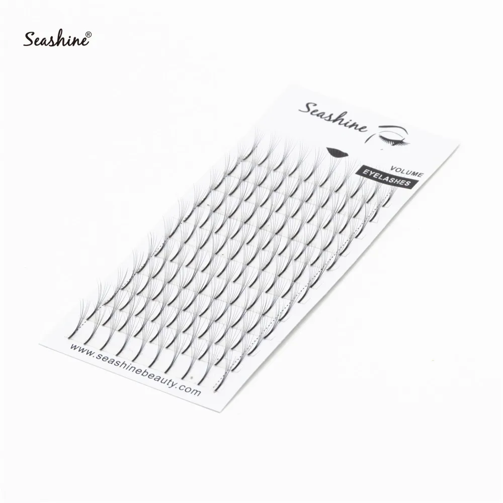 

Seashine Synthetic Hair 1 Tray Long Stem 3D Eyelashes Extension Premade Volume Fans Russian Volume Lash C/D Curl 0.15mm Volume