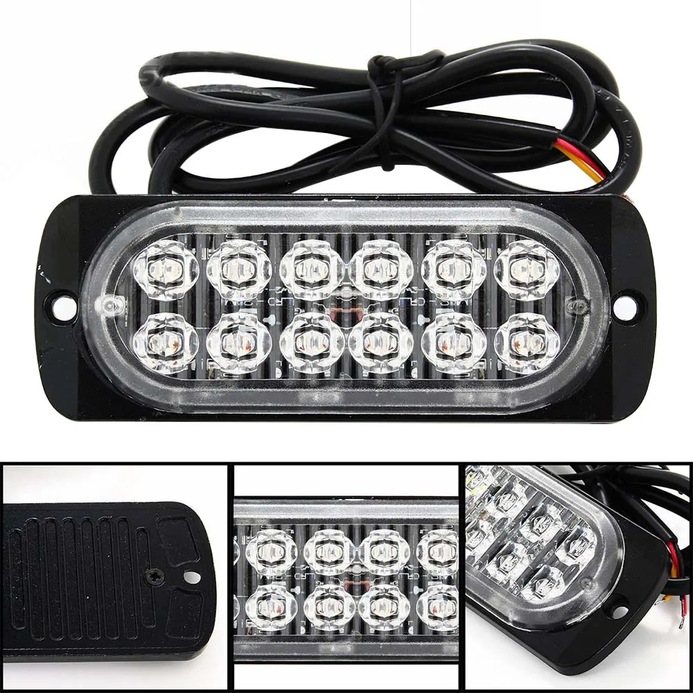 12LED 18 Вт Автомобильный аварийный светильник барная лампа для грузовика мотоцикла