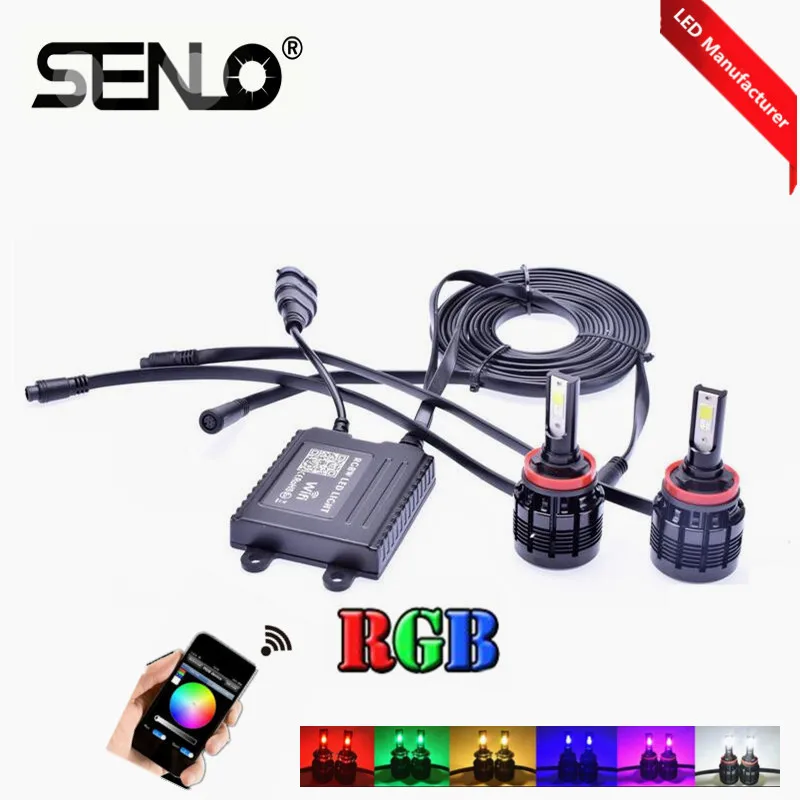 Фото Wifi led RGB LED Противотуманные фары приложение управления H1 H3 H4 H7 H8 H11 HB3 hb4 5202 H27 Wifi led RGB LED Противотуманные фары приложение управления H1 H3 H4 H7 H8 H11 HB3 hb4 5202 H27