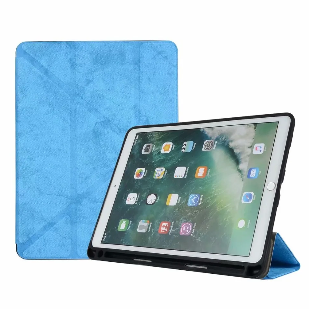 Умный силиконовый чехол с подставкой из ПУ + ТПУ для iPad Pro 10 5 дюймов 2017 карандашом