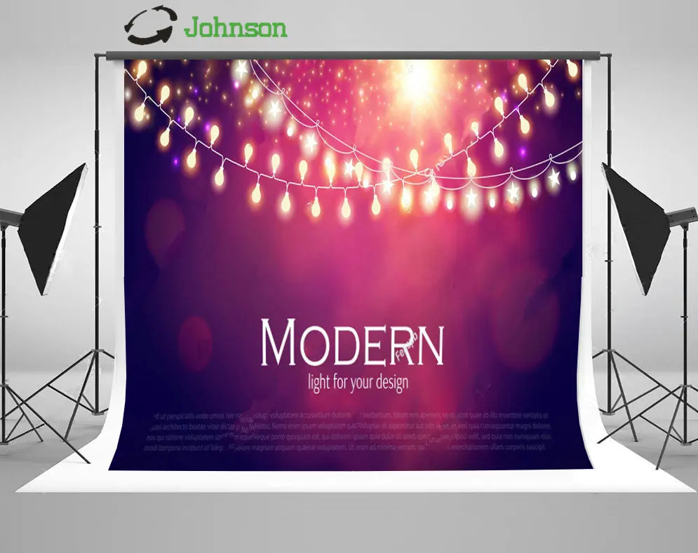 

Colorful Light Garland backdrop polyester or Vinyl cloth High quality Computer print party Photography Backgrounds