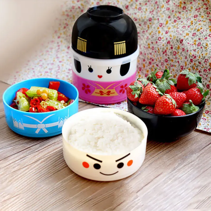Детский Ланч-бокс Bento японская кукла Bento коробка для пикника детская микроволновая печь контейнер для еды термос Кухонный Контейнер для хранения мультфильм Ланч-бокс