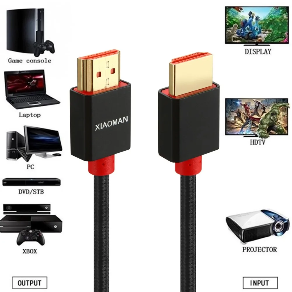 Кабель HDMI 2 0 4K 3D адаптер штекер 1 м 3 5 10 кабель для Nintendo Switch Xiaomi проектор Xbox TV