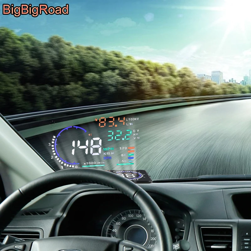 Автомобильный проектор BigBigRoad лобовое стекло для Jaguar S-Type X-Type F-Pace/Toyota Fortuner SW4 Innova RAV4