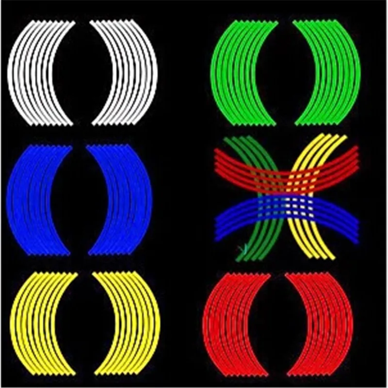 16 полосок наклейки на колеса Светоотражающие Обода полоса лента велосипед