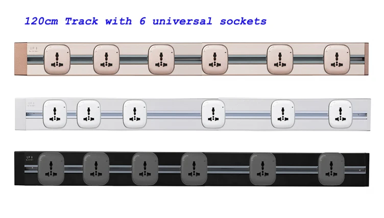 Track with 6 sockets Распродажа! настенная Usb розетка Tomada из алюминиевого сплава 8000 Вт 120 см., настенная розетка европейского стандарта, светодиодный светильник для конференц-зала и кухни - Тип: Track with 6 sockets