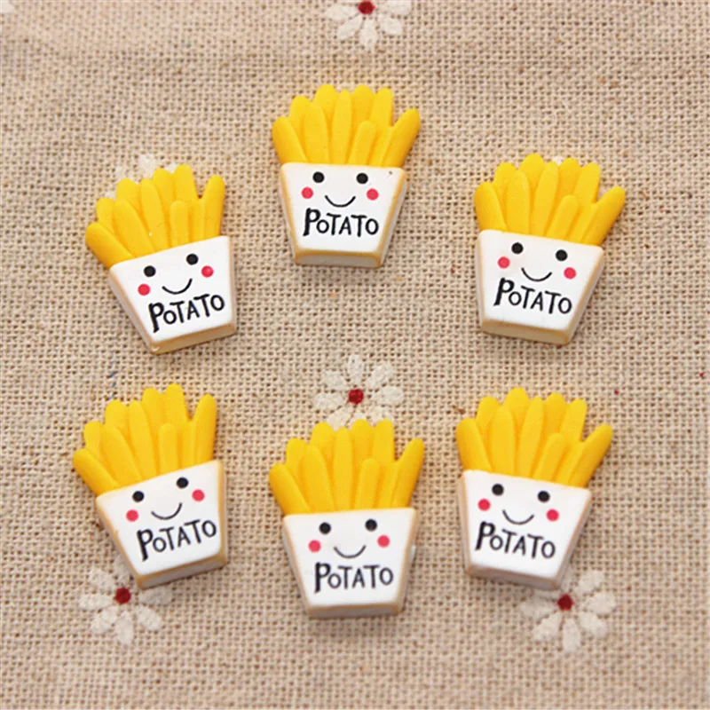 10 шт. кавайные французские чипсы из Смолы Миниатюрная кухня с плоским основанием