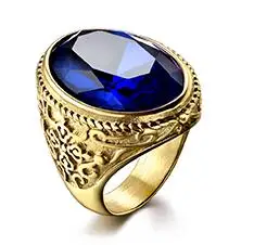 blue XIAGAO, Крутое, панк, настоящее, 316L, нержавеющая сталь, красное кольцо для мужчин, большой красный кристалл, красные камни, кольца на палец для мужчин, готическое литье, кольцо - Цвет основного камня: blue