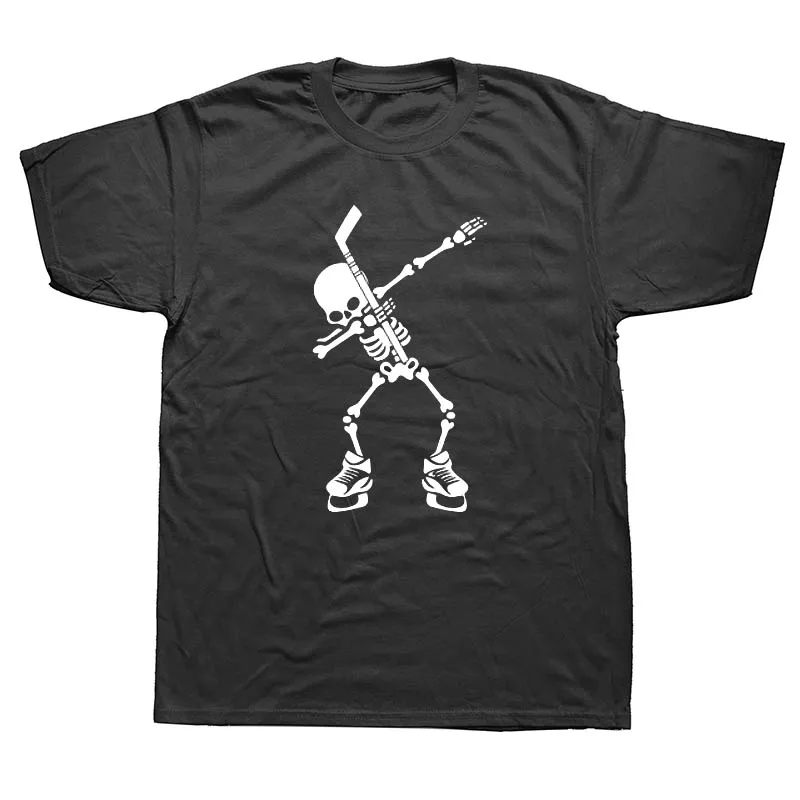 black Hockeyer Skeleton Dab Dance футболка для Хэллоуина новая футболка Мужская модная футболка Модная хлопковая футболка размера плюс - Цвет: black