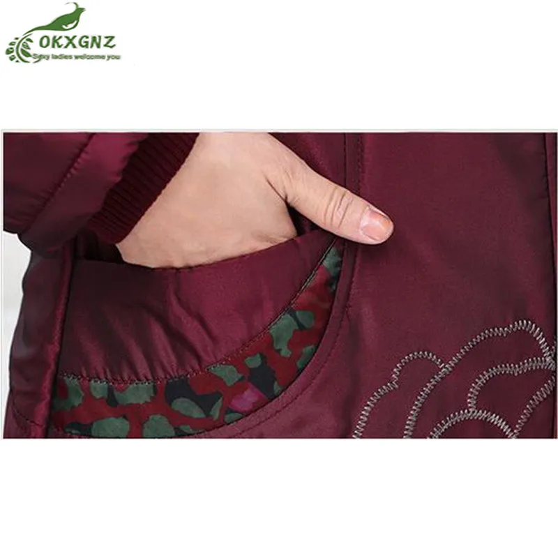 

Winter new mothers embroidered Down down Outerwear large size thickening jacket coat women high-end warm coat clothes OKXGNZ