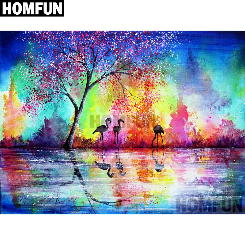 Алмазная живопись HOMFUN A02116 полноразмерная/круглая вышивка 5D сделай сам крестиком