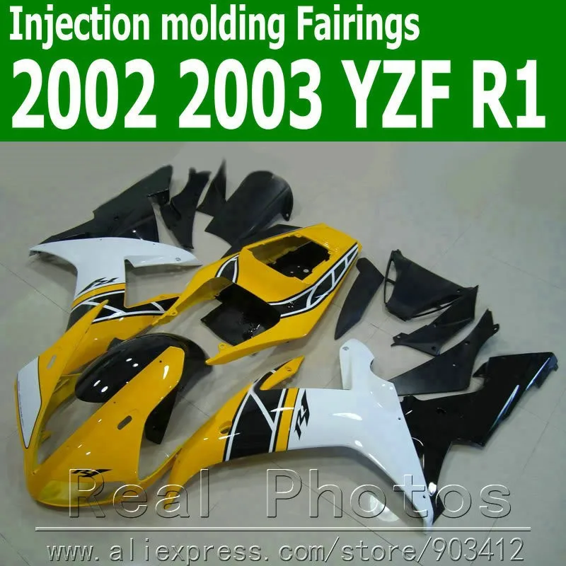 100% литья под давлением обтекатель комплект для YAMAHA 2002 2003 YZF R102 03 серебристый