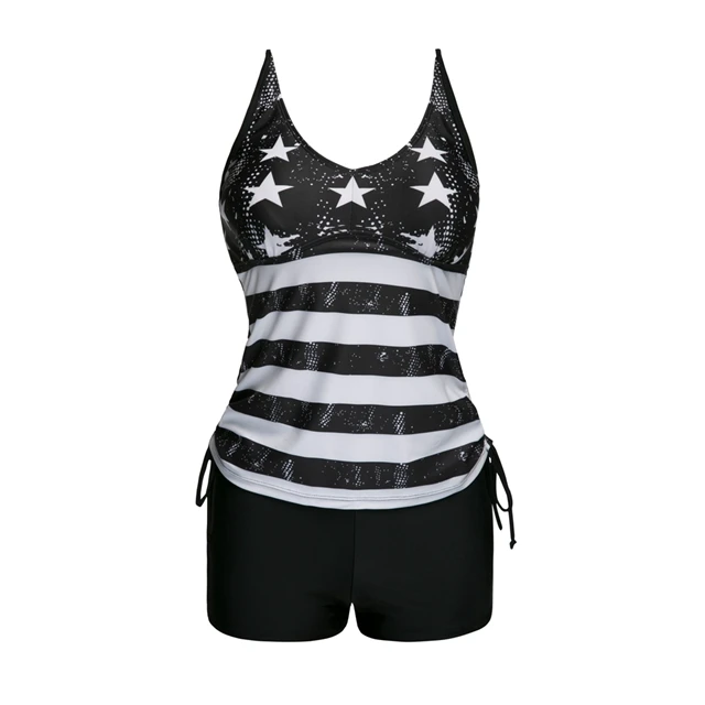striped swimsuit MUOLUX, сексуальный купальник в горошек размера плюс, Женский танкини, купальник с рюшами, пуш-ап, два предмета, купальник для женщин, купальник, юбка для плавания, XXXXXL - Цвет: striped swimsuit
