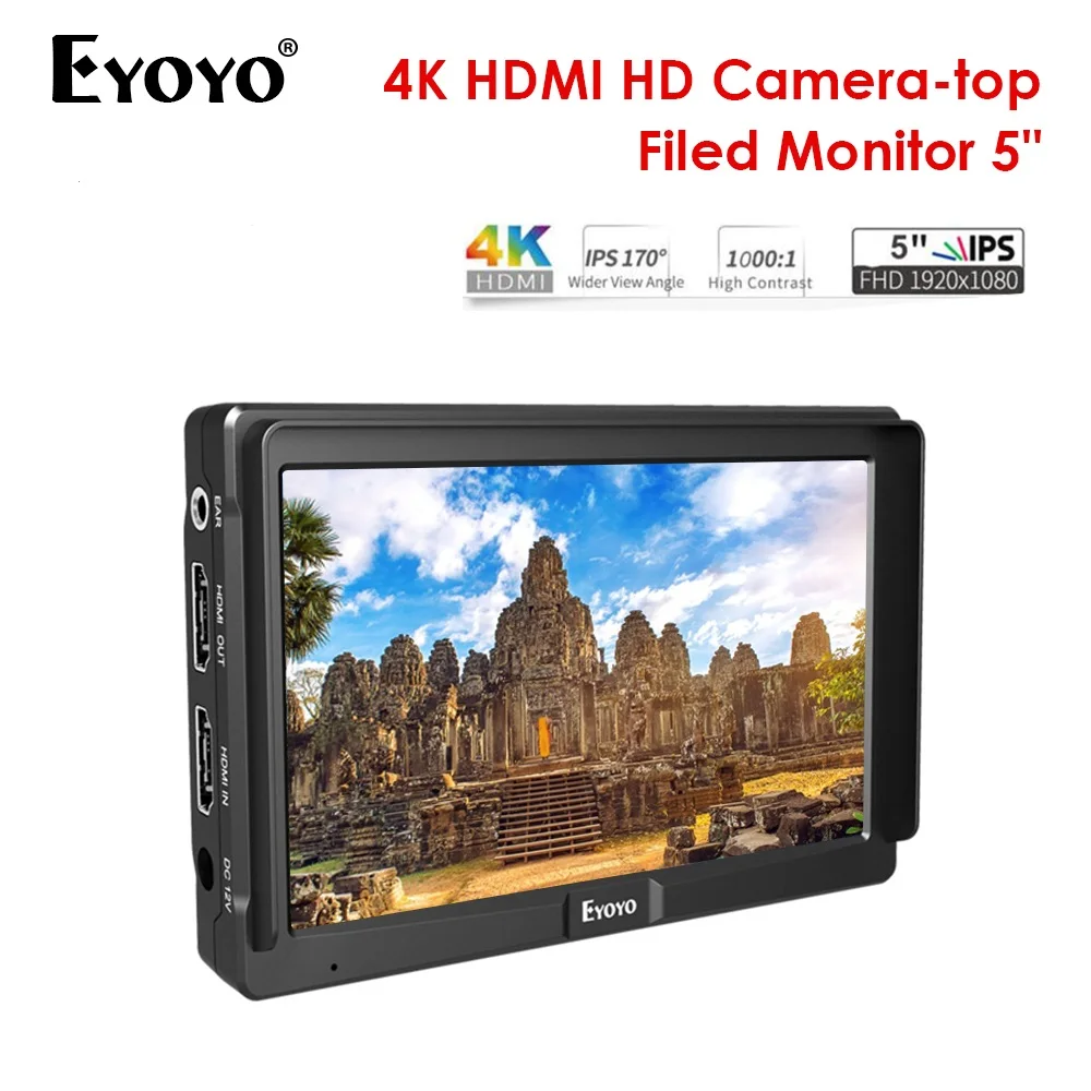 4 K монитор Eyoyo E5 5 дюймов HD 1080 P поле ips видео dslr камеры на Камера ЖК дисплей для