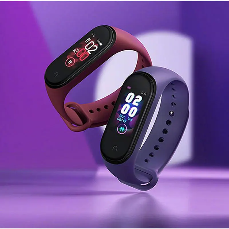 Английский/испанский/русский Xiaomi Miband 4 Smart Band 0 95 &quotAMOLED экран Bluetooth 5 браслет 50 м