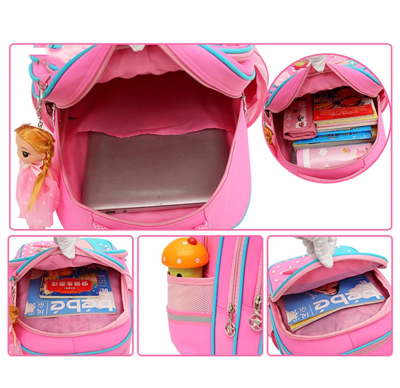 

Cute 2pcs sets School Trolley backpack school bag for girls school bag 2/6 wheels Princess wheeled luggage Backpacks Mochila