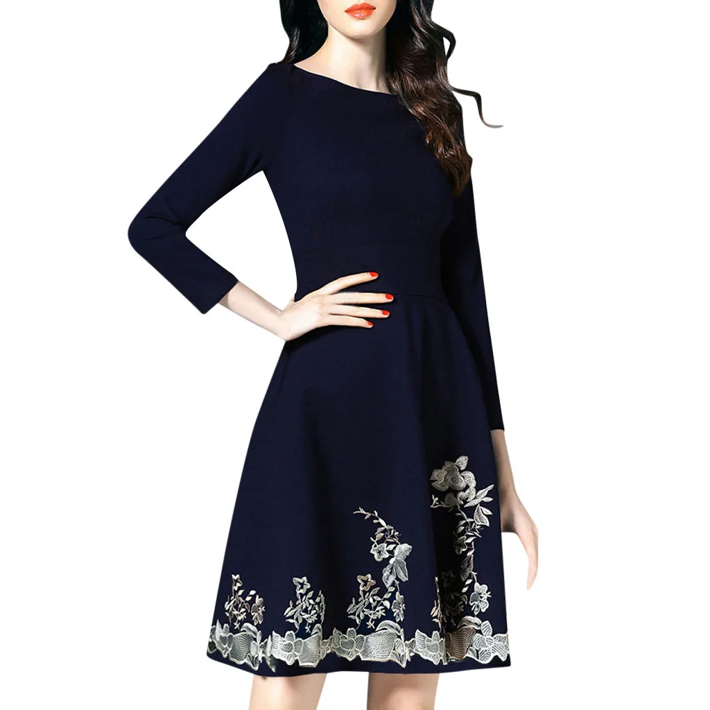 SAGACE винтажное женское платье 2019 ТРАПЕЦИЕВИДНОЕ летнее элегантное с вырезом