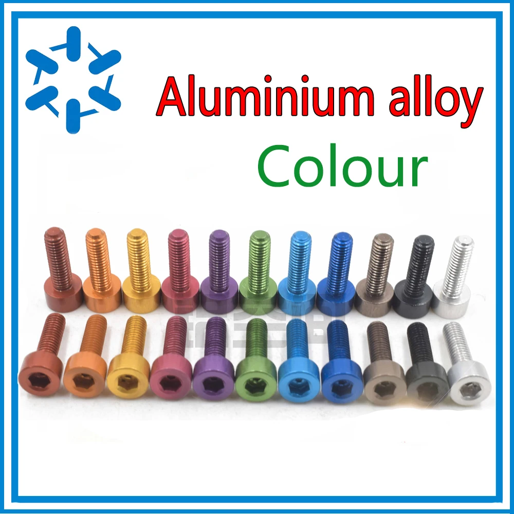 50pcs M3*6/8/10 M4*L Colour Ful Aluminium alloy hex socket cap head machine screw Rack upgrade aviation die fitting bolt | Обустройство