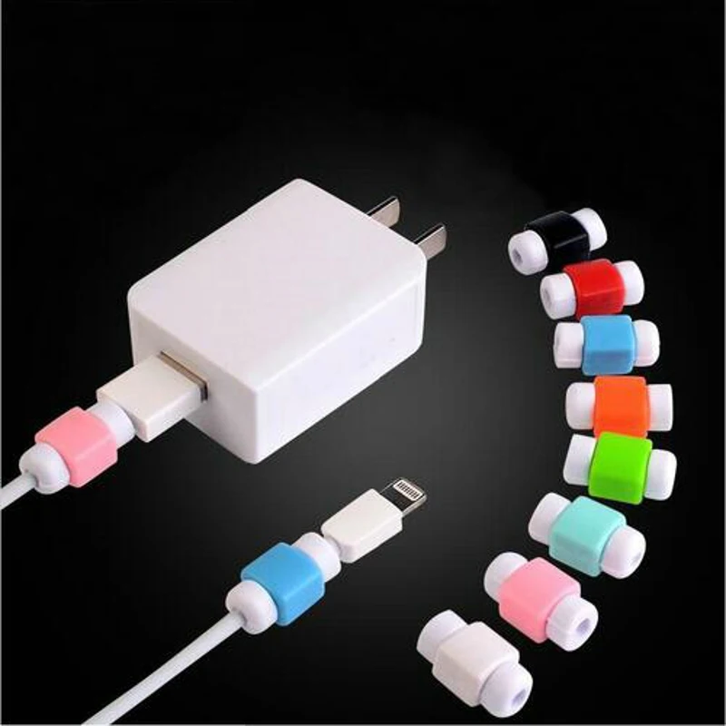 

100pcs/lot USB Data Cable Earphone Protector Colorful Earphones Cover For Apple iPhone 4 5 5s 6 6s Plus For Samsung HTC
