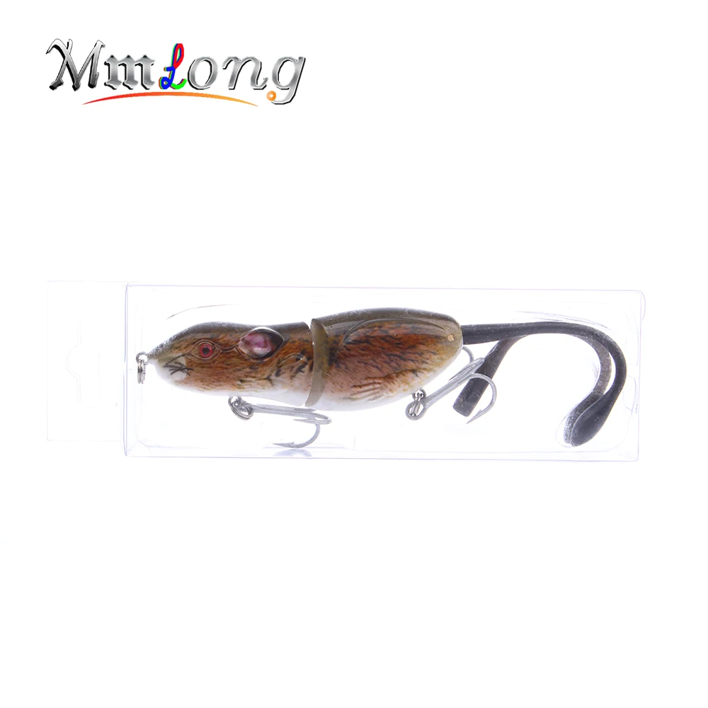 

Mmlong 9cm Hard Mouse Fishing lure Artificial bait RAT2 20.6g 3D Eyes Rat with Treble Hooks crankbaits Fishing wobblers Tackle