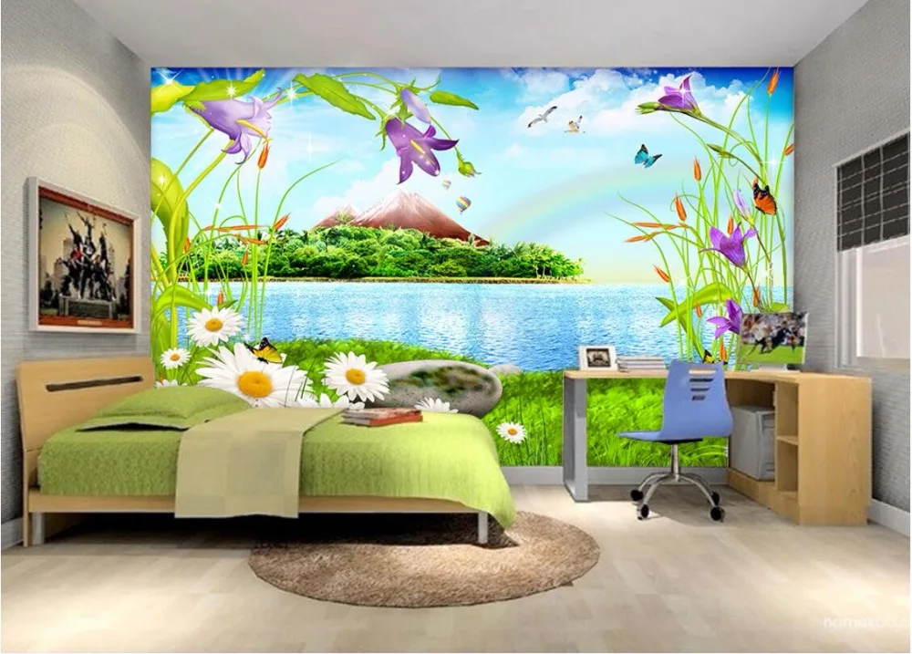 Настенные 3d обои сделай сам для фотографирования комнат пейзаж Радужный остров