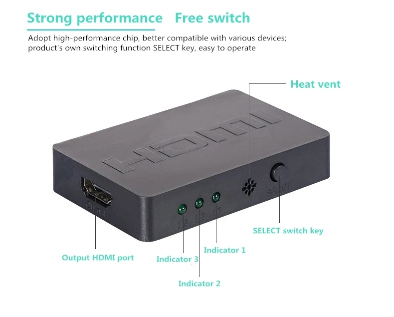 В продаже Портативный 3 Порты и разъёмы Цифровой HDMI кабель коммутатор