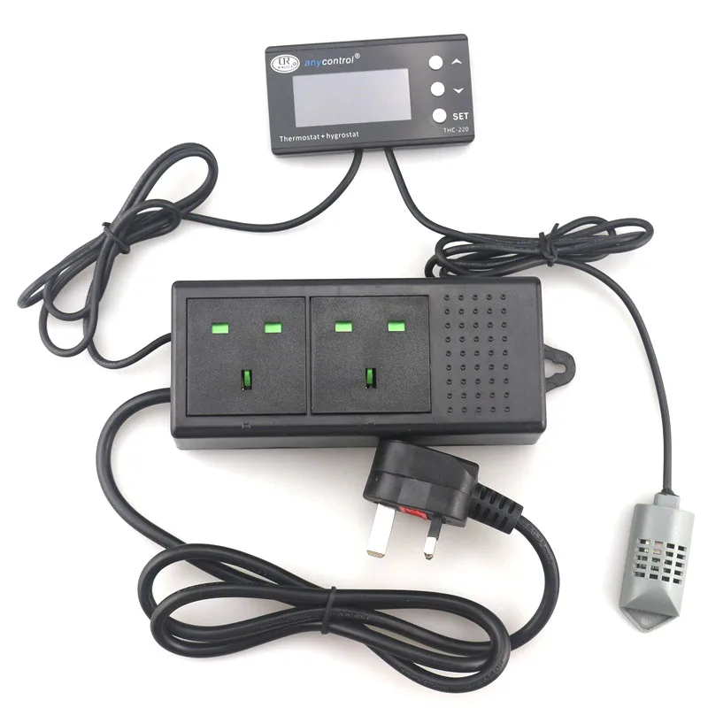 THC 220 Великобритании AC 220V цифровой регулятор влажности воздуха для инкубатора