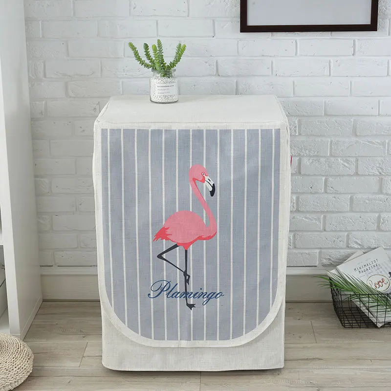 

Flamingo Waterproof Washer Dust Cover With Storage Bag Household Kitchen Washing Machine Cover Home Decoration Supplies