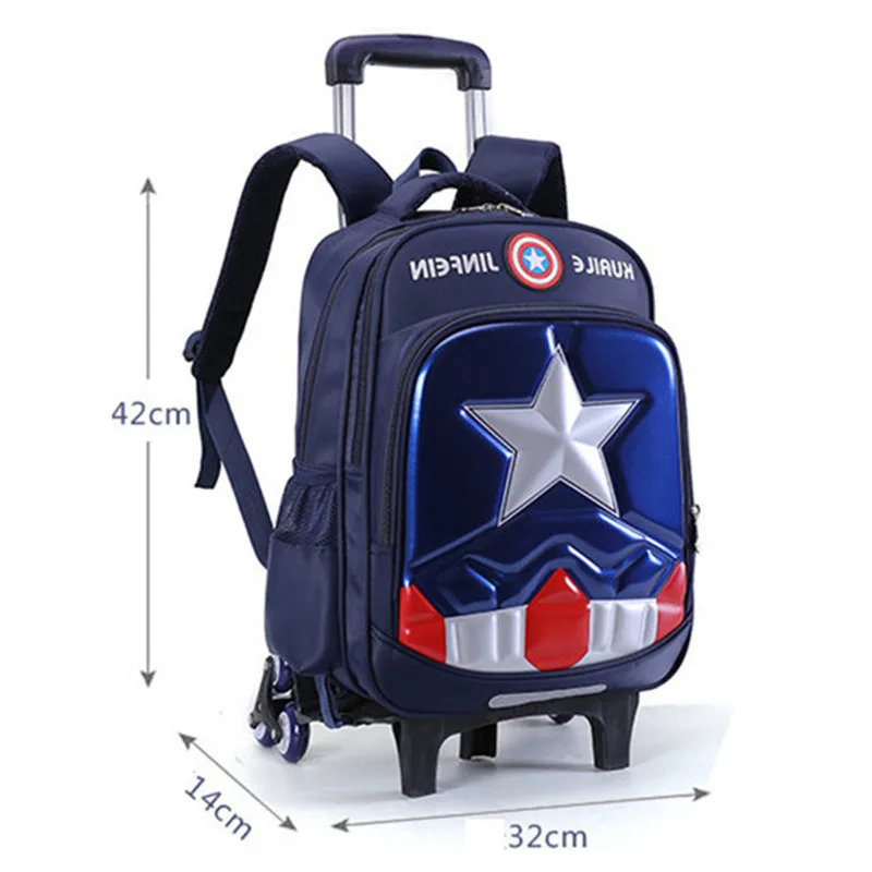 Съемные детские школьные ранцы с 3 колесами для мальчиков и девочек рюкзаки на