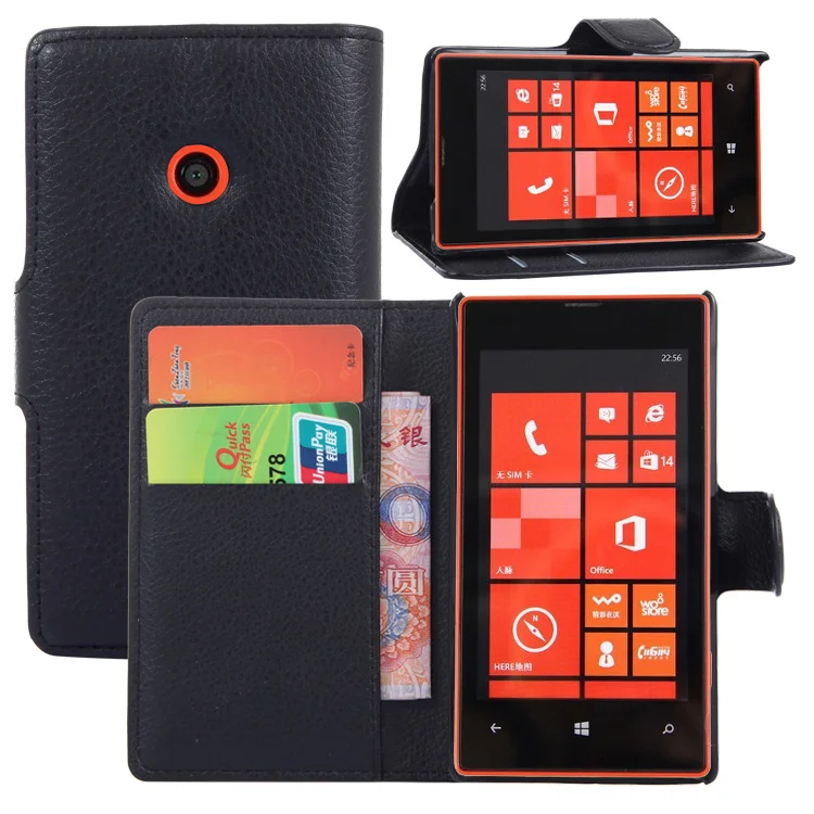 Deluxe Retro Wallet PU Leather Case For Nokia Lumia 520 Flip Book Style Phone Bag Cover With Card Holder Fashion Simple | Мобильные