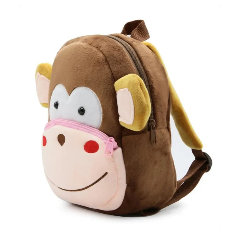 

2-4 Years Kindergarten Kids Animal Backpacks 3D Plush Monkey Schoolbags Satchel Boys Girls Children Cartoon Cat Bear School Bags