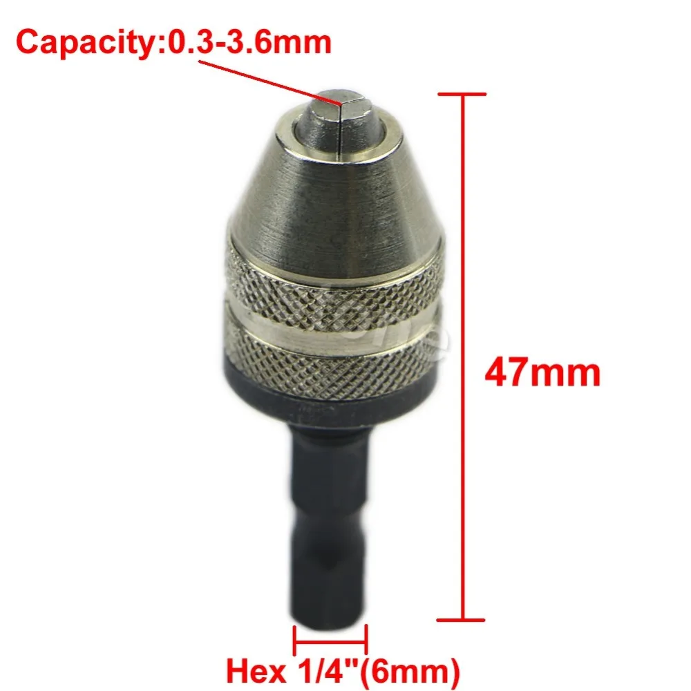 1/4 Keyless Drill Bit Chuck Hex Shank Adapter Converter 0.3mm-3mm Quick Change | Инструменты