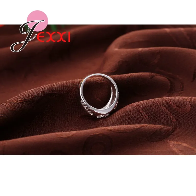 

New Fast Shipping 925 Sterling Silver Rings Shiny Zircon Rhinestone Rings Fashion Jewelry Women Wedding Propose Gift