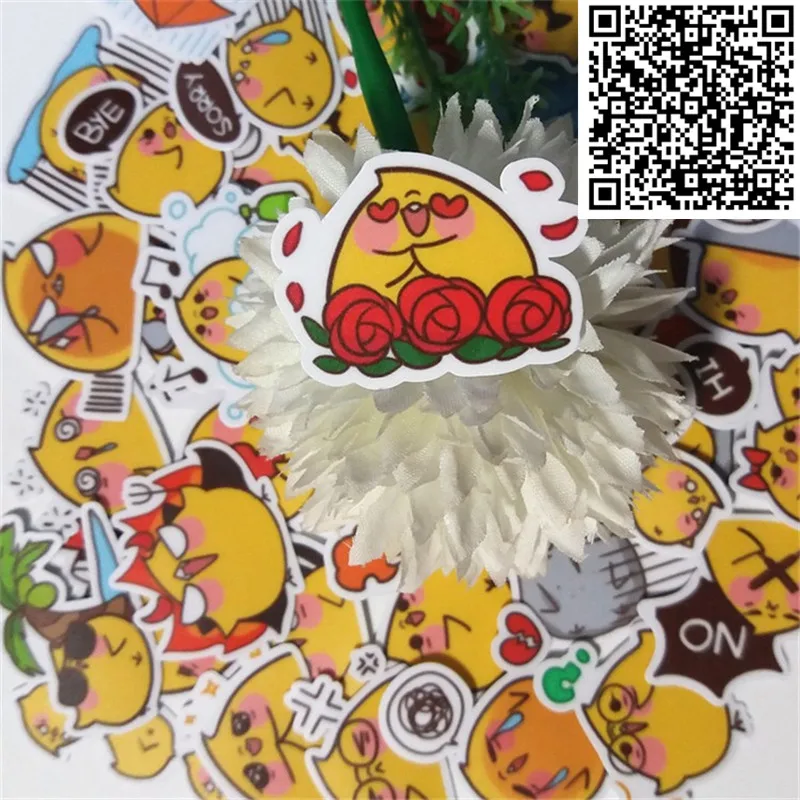 40 pcs Chick life story Waterproof Cap Creative Sticker For Skateboard Laptop Luggage Phone Styling Home Toy cartoon Stickers | Игрушки и