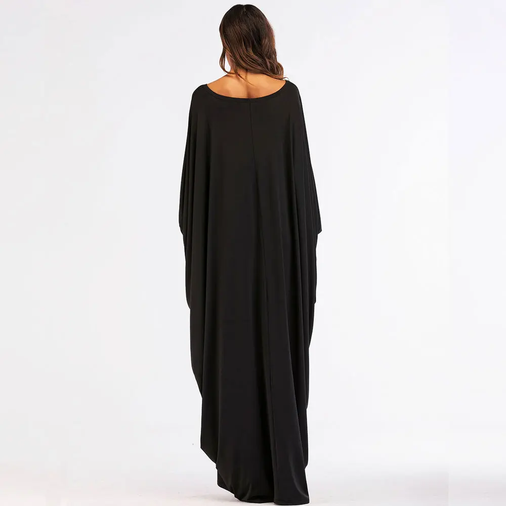 Casual Print Leopard Maxi Dress Bat Sleeve Patchwork Abaya Muslim Loose Kimono Long Arab Robe Gown Middle East Islamic Clothing |