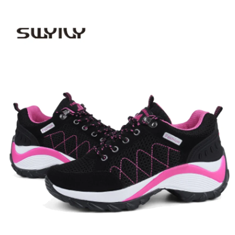 SWYIVY Женская Платформа для ходьбы на танкетке 2019 Весенняя дышащая Летняя Сетка