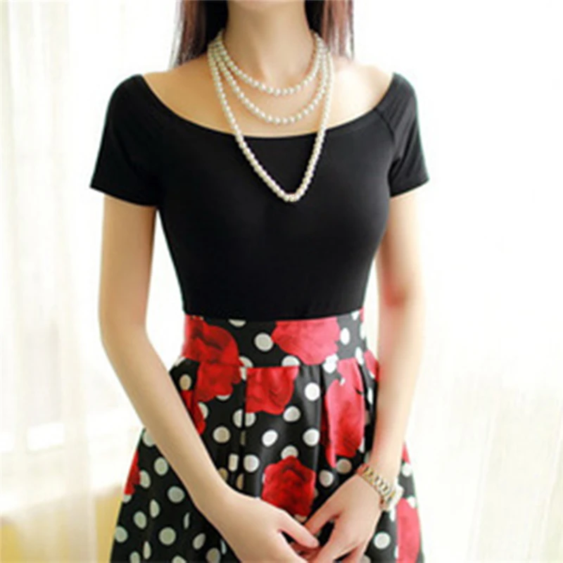 Женская хлопковая футболка с коротким рукавом черный белый красный серый синий